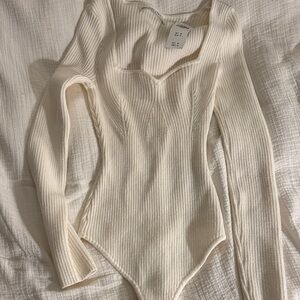 AF Cream Ribbed Women's Bodysuit